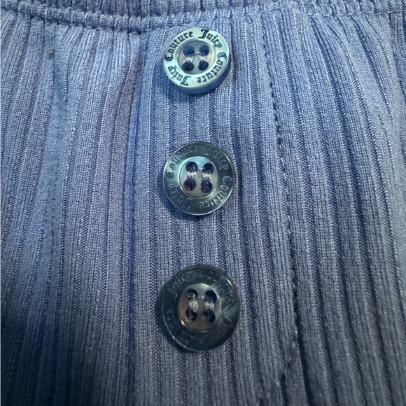 ⭐️3for10⭐️ Juicy Couture Rhinestone Pajama Shorts Button Women’s Large Blue - Picture 6 of 9